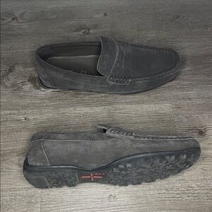 Geox Men's Charcoal Suede Slip-Ons Size 43